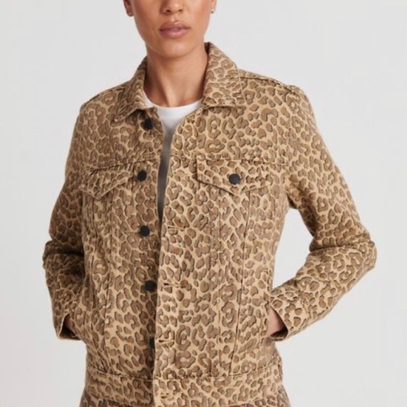 Lucky Brand Jackets & Blazers - Lucky Brand Tomboy Trucker Leopard Denim Jacket